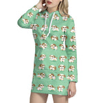Cartoon Shih Tzu Pattern Print Hoodie Dress