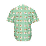 Cartoon Shih Tzu Pattern Print Men's Baseball Jersey
