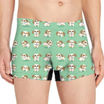 Cartoon Shih Tzu Pattern Print Men's Boxer Briefs