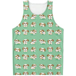 Cartoon Shih Tzu Pattern Print Men's Tank Top