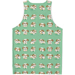 Cartoon Shih Tzu Pattern Print Men's Tank Top