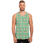 Cartoon Shih Tzu Pattern Print Men's Tank Top
