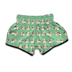 Cartoon Shih Tzu Pattern Print Muay Thai Boxing Shorts