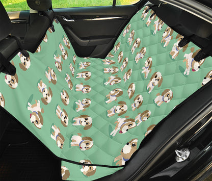 Cartoon Shih Tzu Pattern Print Pet Car Back Seat Cover