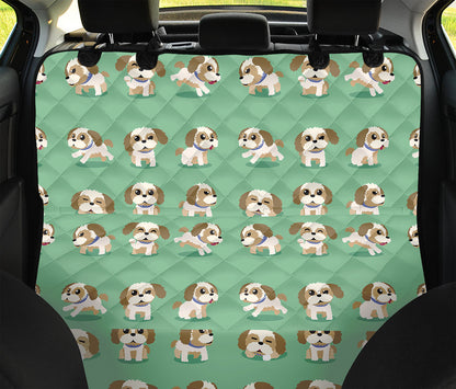 Cartoon Shih Tzu Pattern Print Pet Car Back Seat Cover
