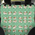 Cartoon Shih Tzu Pattern Print Pet Car Back Seat Cover
