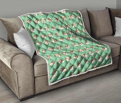 Cartoon Shih Tzu Pattern Print Quilt