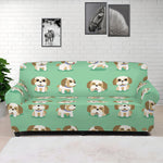 Cartoon Shih Tzu Pattern Print Sofa Cover