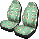 Cartoon Shih Tzu Pattern Print Universal Fit Car Seat Covers