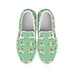 Cartoon Shih Tzu Pattern Print White Slip On Shoes