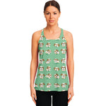 Cartoon Shih Tzu Pattern Print Women's Racerback Tank Top