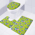 Cartoon Smiley Cow Pattern Print 3 Piece Bath Mat Set