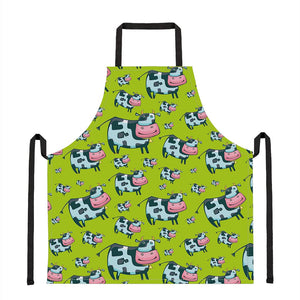 Cartoon Smiley Cow Pattern Print Apron