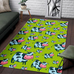 Cartoon Smiley Cow Pattern Print Area Rug GearFrost
