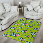 Cartoon Smiley Cow Pattern Print Area Rug GearFrost