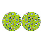 Cartoon Smiley Cow Pattern Print Car Coasters