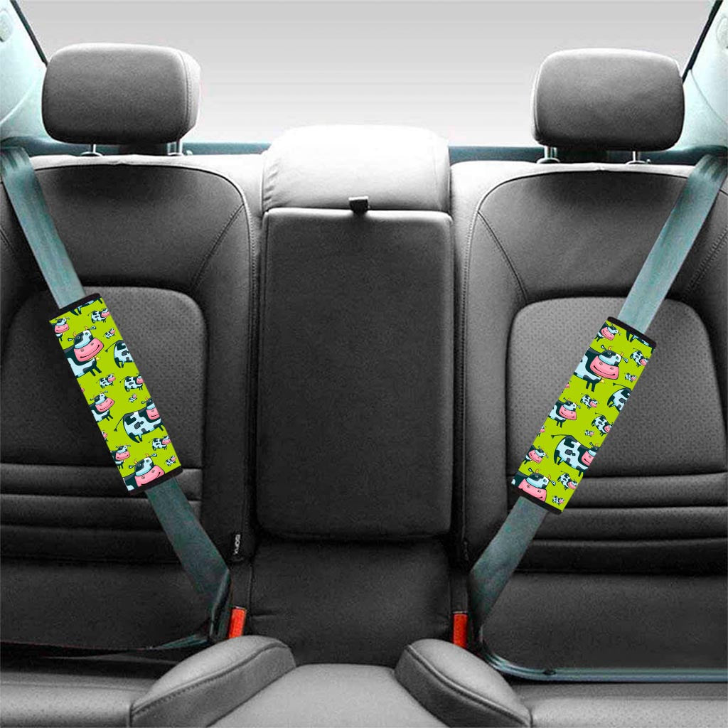 Cartoon Smiley Cow Pattern Print Car Seat Belt Covers