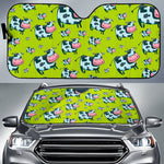 Cartoon Smiley Cow Pattern Print Car Sun Shade GearFrost