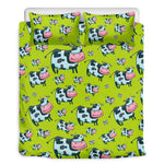 Cartoon Smiley Cow Pattern Print Duvet Cover Bedding Set