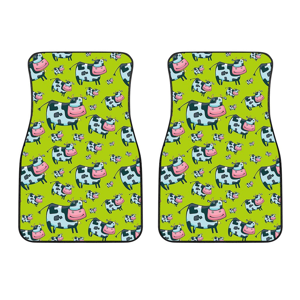 Cartoon Smiley Cow Pattern Print Front Car Floor Mats