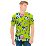 Cartoon Smiley Cow Pattern Print Men's T-Shirt