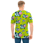 Cartoon Smiley Cow Pattern Print Men's T-Shirt