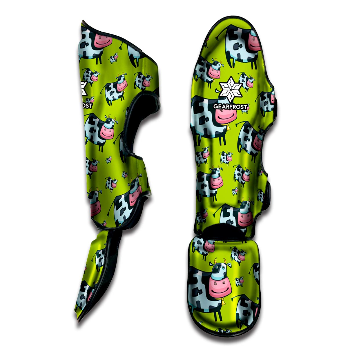 Cartoon Smiley Cow Pattern Print Muay Thai Shin Guard