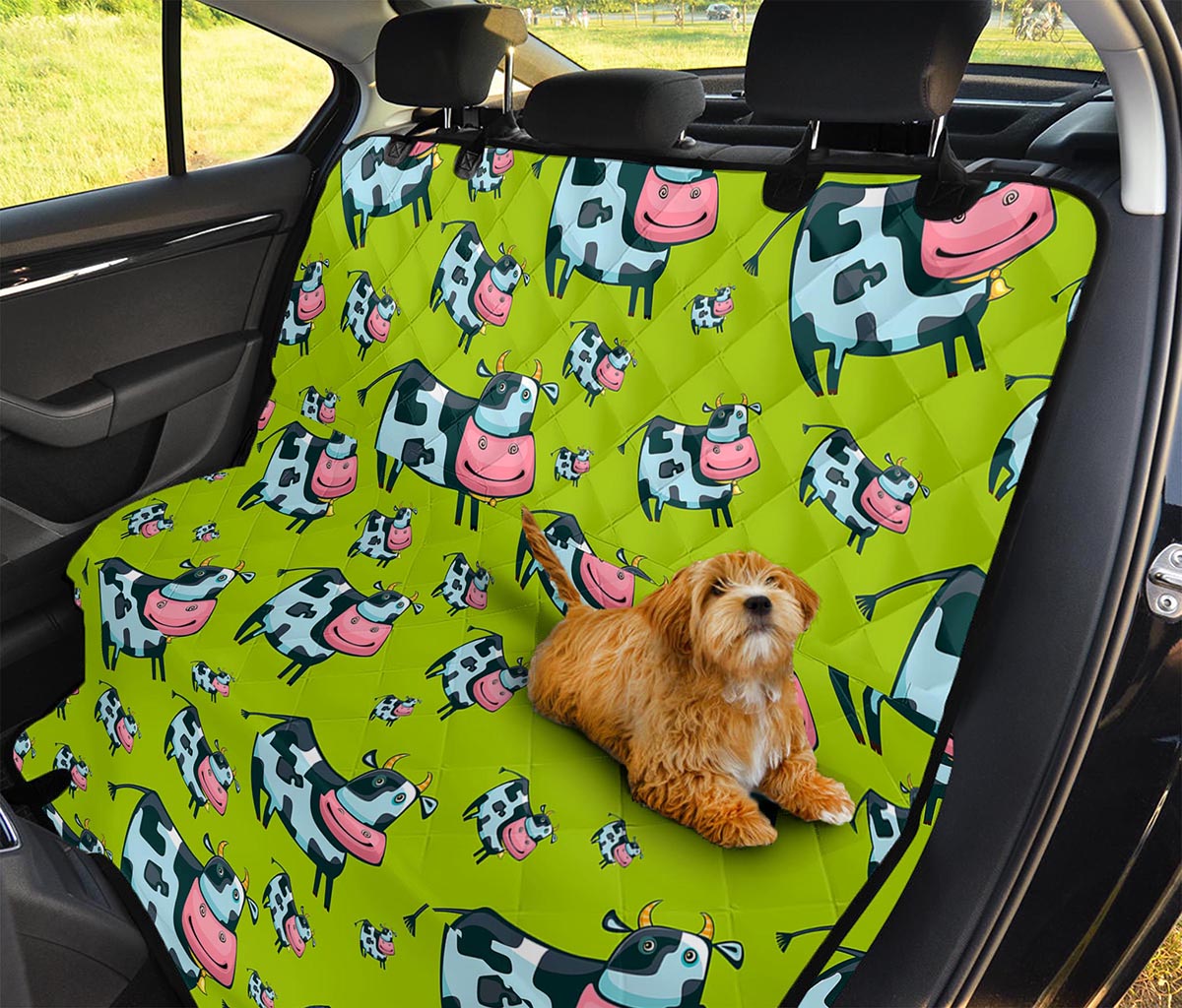 Cartoon Smiley Cow Pattern Print Pet Car Back Seat Cover
