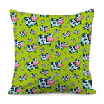 Cartoon Smiley Cow Pattern Print Pillow Cover