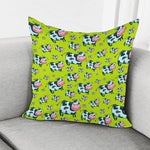 Cartoon Smiley Cow Pattern Print Pillow Cover
