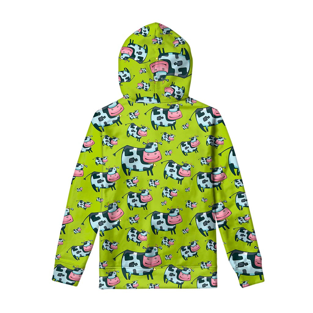 Cartoon Smiley Cow Pattern Print Pullover Hoodie