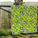 Cartoon Smiley Cow Pattern Print Quilt