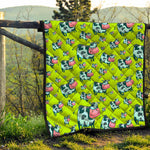 Cartoon Smiley Cow Pattern Print Quilt