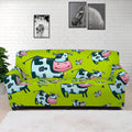 Cartoon Smiley Cow Pattern Print Sofa Cover