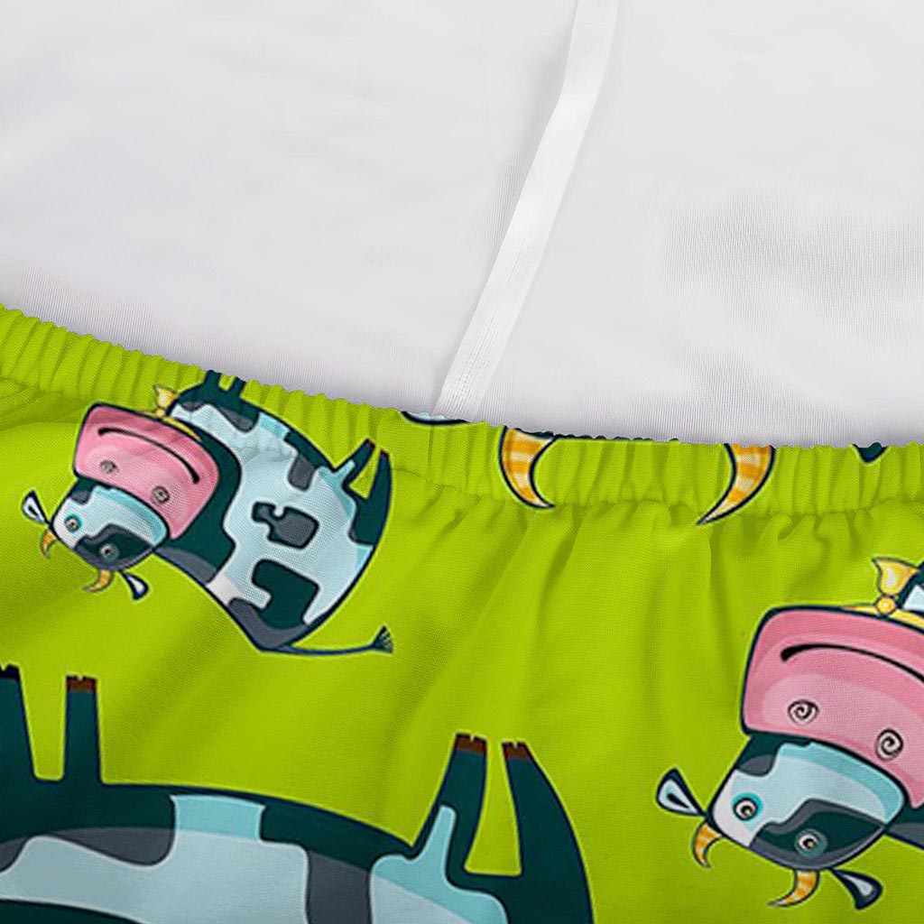 Cartoon Smiley Cow Pattern Print Sofa Cover