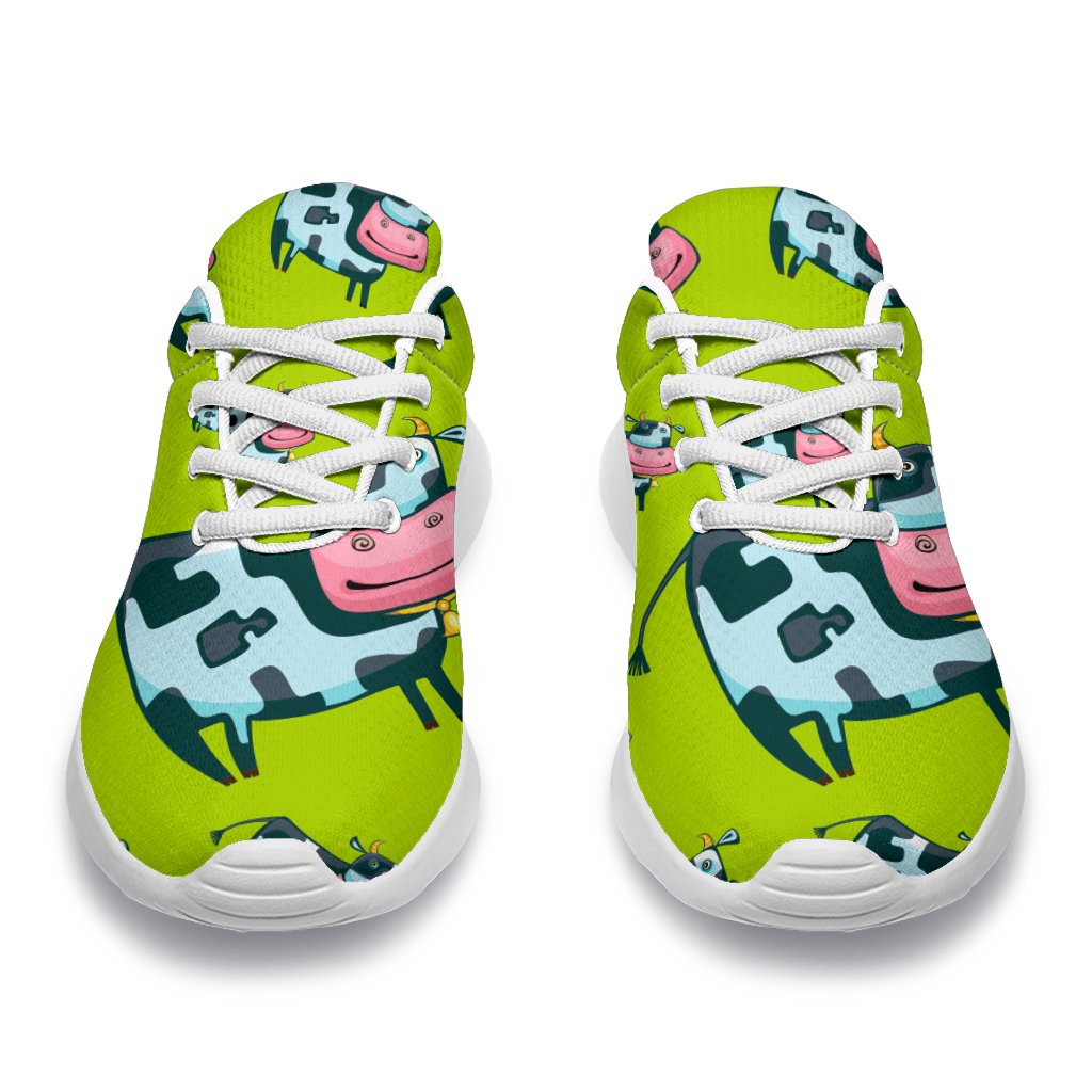 Cartoon Smiley Cow Pattern Print Sport Shoes GearFrost