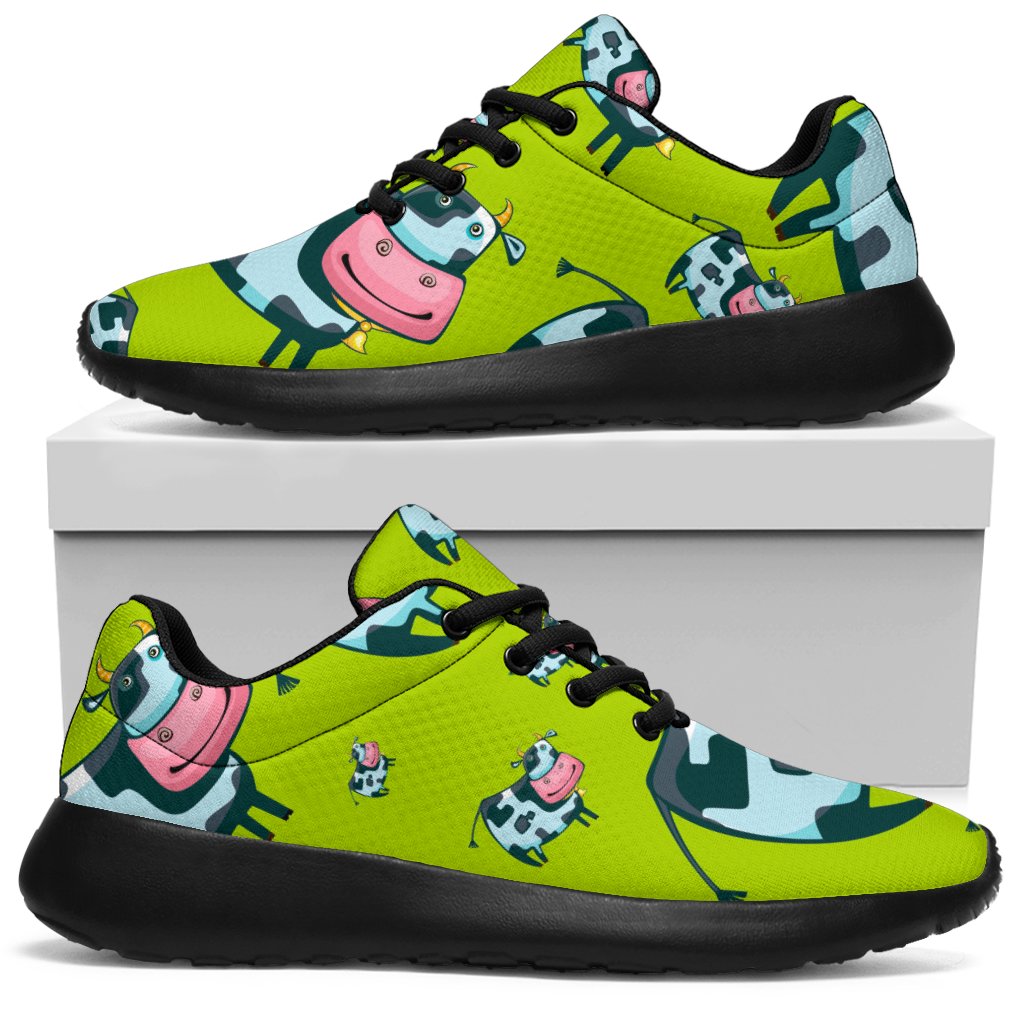 Cartoon Smiley Cow Pattern Print Sport Shoes GearFrost