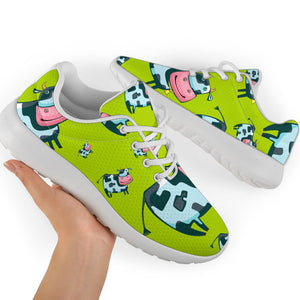 Cartoon Smiley Cow Pattern Print Sport Shoes GearFrost