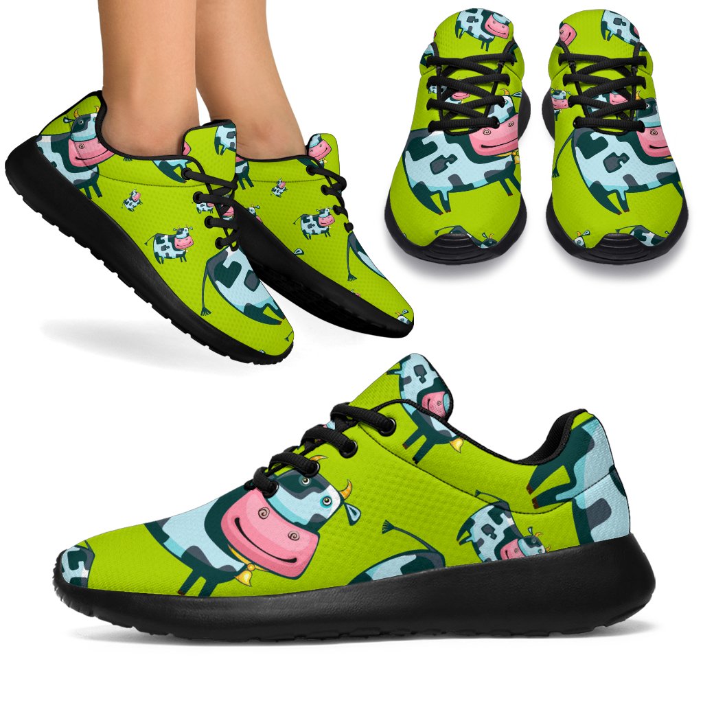 Cartoon Smiley Cow Pattern Print Sport Shoes GearFrost