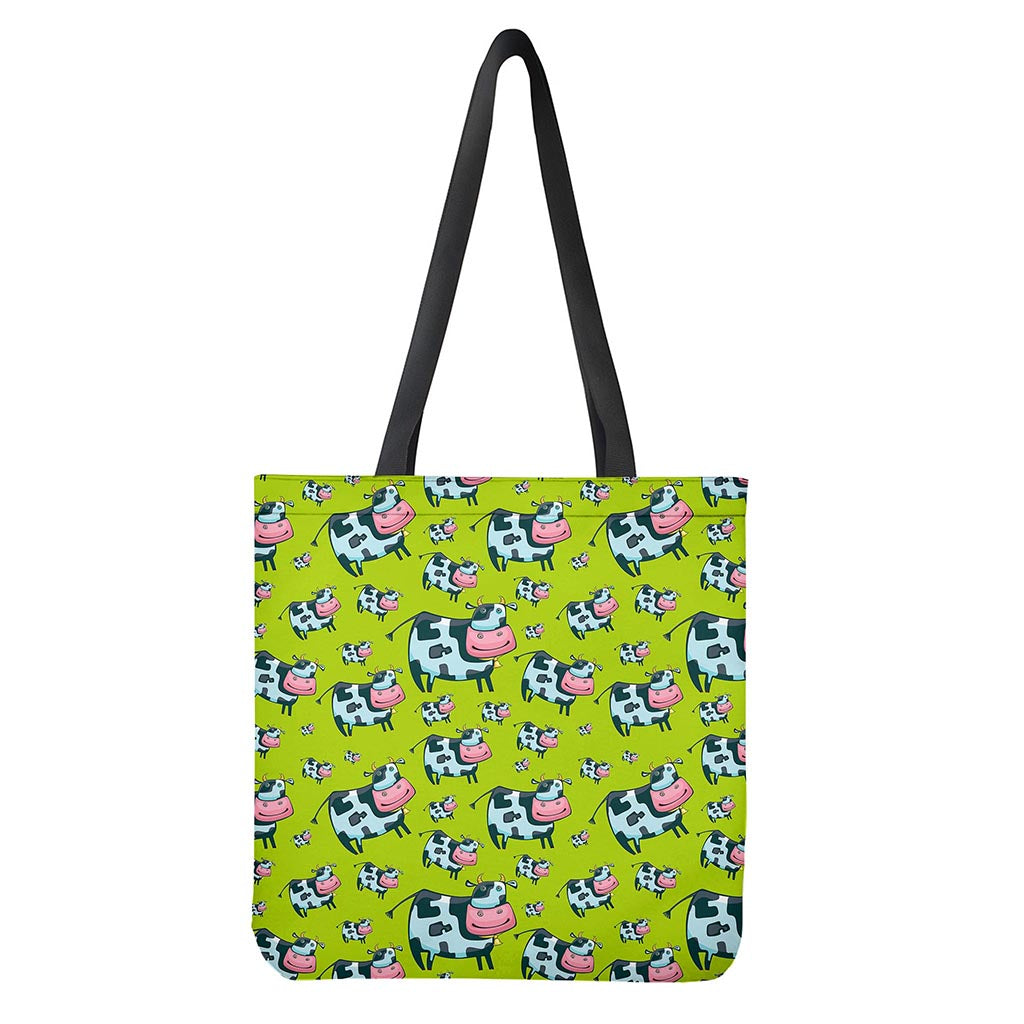 Cartoon Smiley Cow Pattern Print Tote Bag