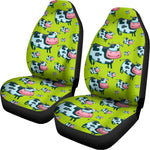 Cartoon Smiley Cow Pattern Print Universal Fit Car Seat Covers