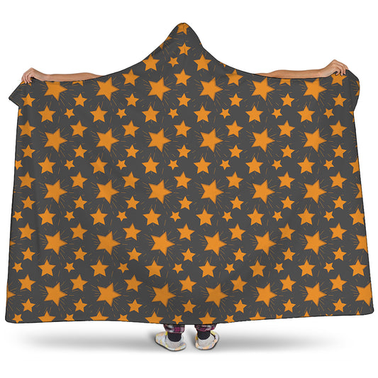 Cartoon Star Pattern Print Hooded Blanket