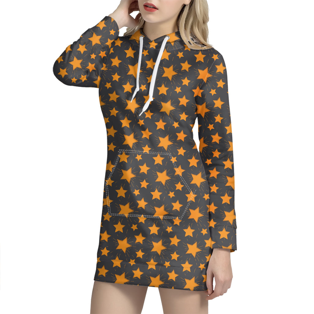 Cartoon Star Pattern Print Hoodie Dress