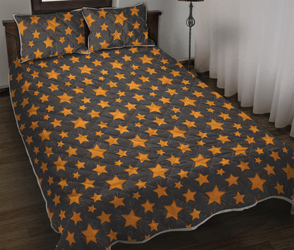 Cartoon Star Pattern Print Quilt Bed Set