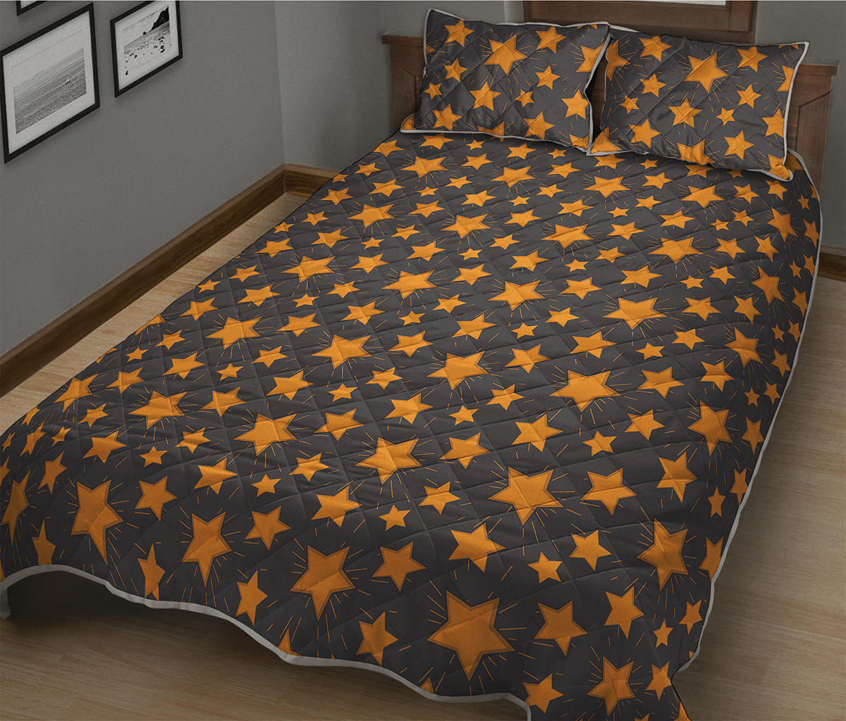 Cartoon Star Pattern Print Quilt Bed Set