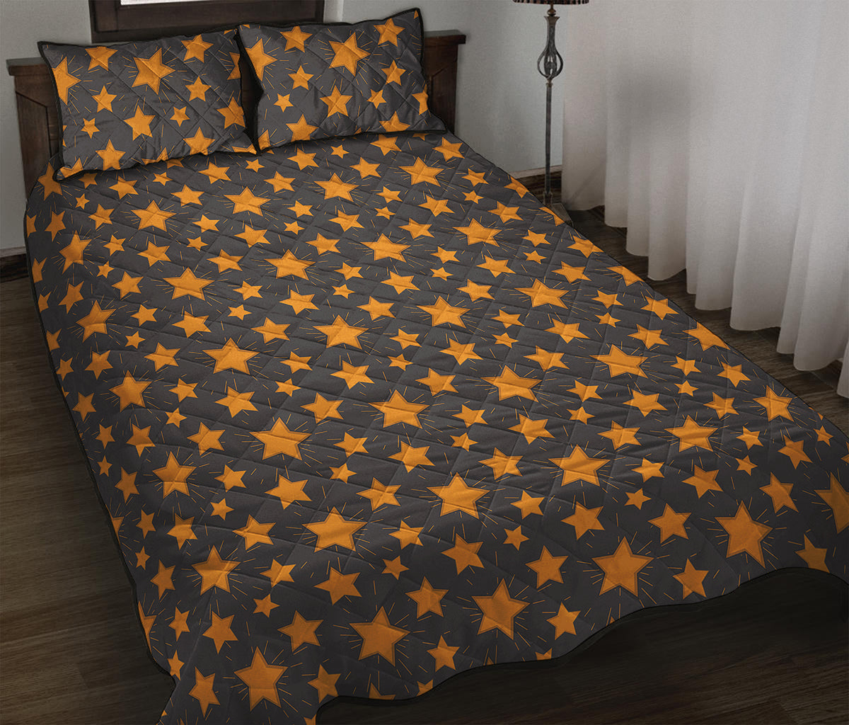 Cartoon Star Pattern Print Quilt Bed Set