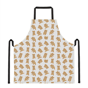 Cartoon Teddy Bear Pattern Print Apron