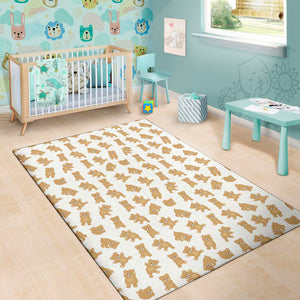 Cartoon Teddy Bear Pattern Print Area Rug