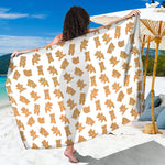 Cartoon Teddy Bear Pattern Print Beach Sarong Wrap