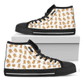 Cartoon Teddy Bear Pattern Print Black High Top Sneakers